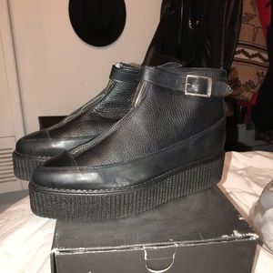Underground Black Leather Creeper Mens size 8 UK7